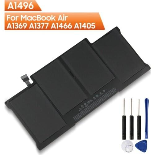 Replacement Battery A1496 For MacBook Air A1369 A1405 A1466 A1405 A1377 Authentic Rechargeable Battery 7150mAh