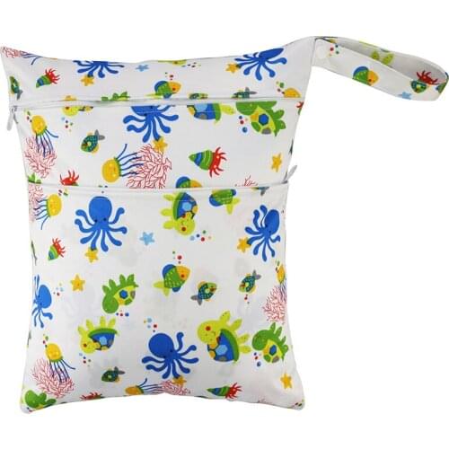 TPU Layer Digital Newborn Baby Waterproof Zippered Zipper Diaper Baby Wet Bag RW5