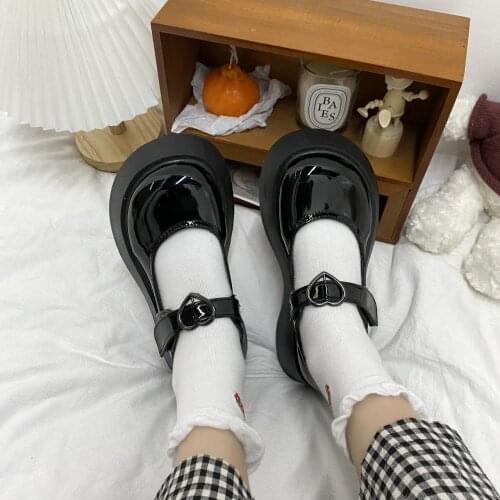 Student shoes Pumps Platform Mary Jane Shoes Womens Shallow Mouth Retro French Thick Sole Shoes Small Leather Shoes