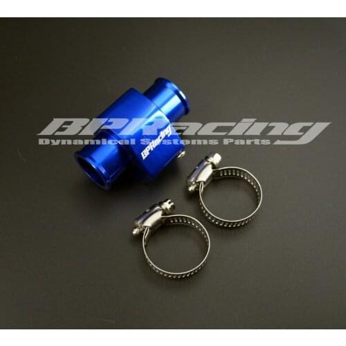 Universal 32mm Alloy Water Temp Joint Pipe Sensor Gauge Radiator Hose Adapter + Clamps