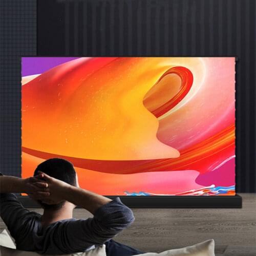 VISUALAPEX 8K Black Crystal / Diamond Ambient Light Rejecting ALR Motorized Electric Tension Floor Rising Projector Screen VA-G1