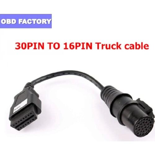 High quality OBD2 Adapter 30Pin to 16Pin Female Truck Cable OBD 2 OBDII 30 pin to OBD2 16 pin Connector