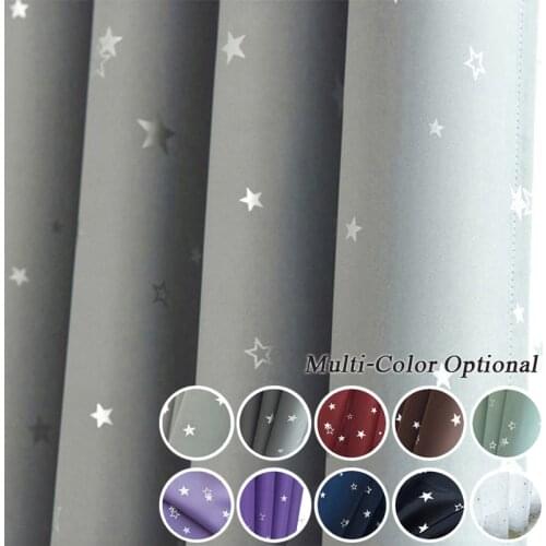 Customizable Shiny Stars Children Cloth Curtains for Kids Boy Girl Bedroom Blue/Pink Blackout Cortinas for Living Room