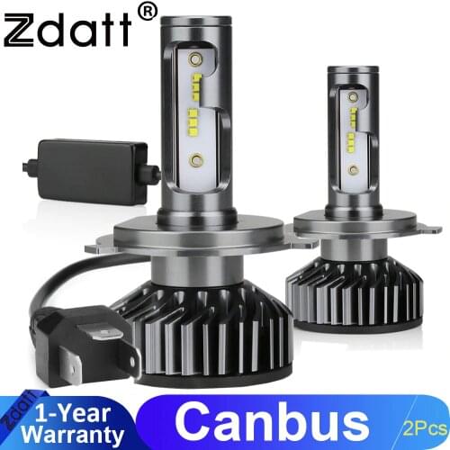 Zdatt Car H7 LED Canbus Headlight Bulbs H1 HB3 HB4 H4 H11 LED 6000K 12V 20000LM 100W ZES Chip Turbo Fog Lights 2PCS Auto Lamp