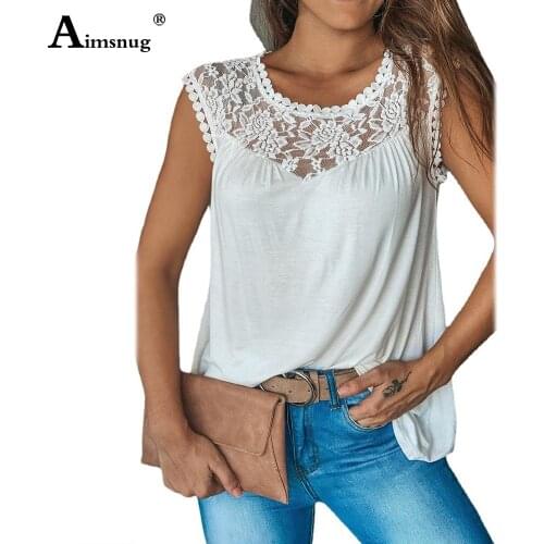 Plus Size 3xl Women Sleeveless Tops Trend 2021 Patchwork Lace Tees Shirts White Pink Female T shirts Latest Summer Casual Shirts