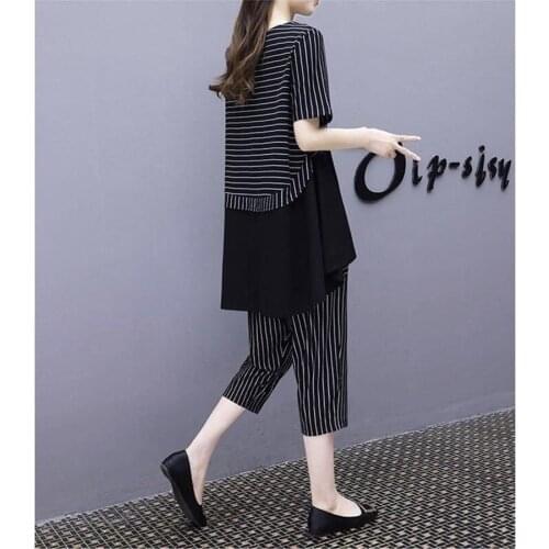 2 piece set tracksuit women plus size large big L-3XL 4XL 5XL summer outfit co-ord set top and pants suits