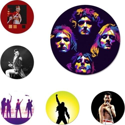 Queen Freddie Mercury Icons Pins Badge Decoration Brooches Metal Badges For Clothes Backpack Decoration 58mm