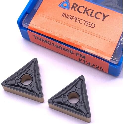 10pcs RCKLCY TNMG160408-PM FT4225 High Quality carbide External turning tool Lathe Tools cutter CNC tool Machining steel