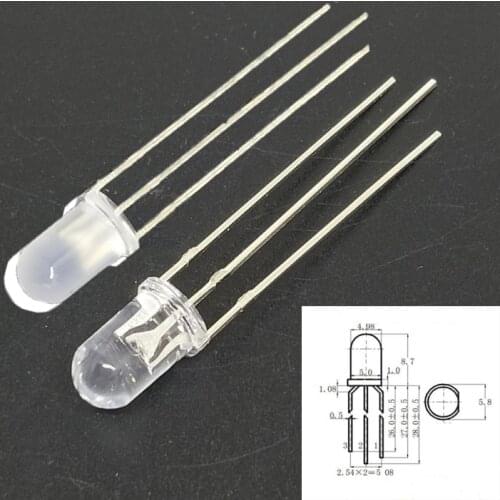 1000pcs 5mm bicolor red / green (525nm) round diffused transparent Common cathode /Anode 3-pin led lamp Light Emitting Diode LED