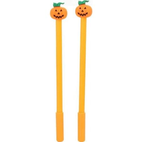 2pc Pumpkin Gel Pen Kawaii Black Signature Pen Child Student Office School Supplies Stationery Cartoon Expression Pumpkin Pen