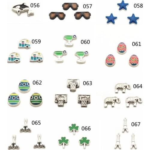 20Pcs/Lot Glass Egg Elephant Caravan Alloy Floating Charms Hand-made DIY for Glass Lockets