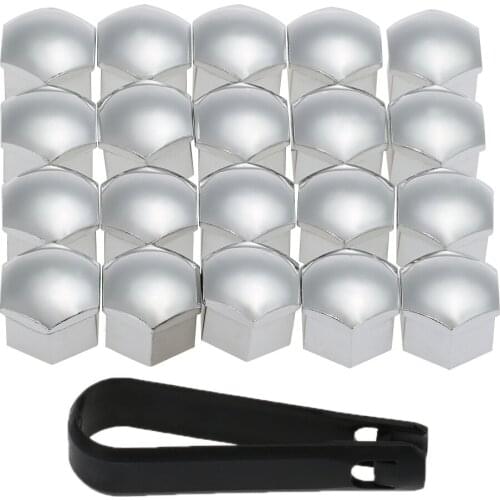 20pcs Universal 21mm Wheel Nut Covers Lug Nut Caps Screw Protector for All 17mm Standard Wheel Nuts ABS Plastic Material