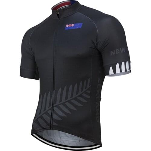 2020 New Zealand Men Black Summer Breathable Men Cycling Jersey Customized Bicycle Wear Bike Road Mountain Race Tops