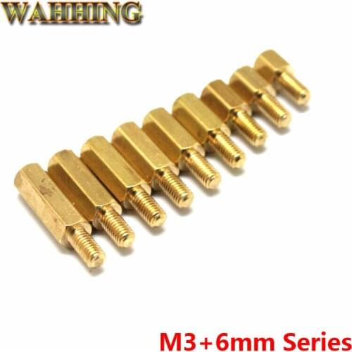 30pcs M3+6mm Hex Nut Spacing Screw Brass Threaded Pillar PCB Computer PC Motherboard M3 Standoffs Spacer HY1566