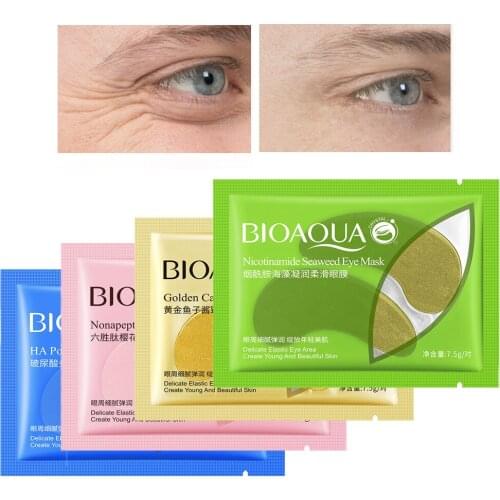 4 Pairs 24K Gold Crystal Collagen Eye Mask Collagen Crystal Eye Mask Gel Eye Patches for Eye Bags Dark Circles Remove Eye Care