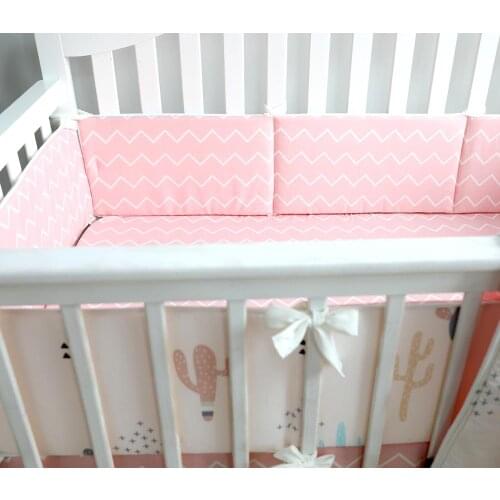 4 Pcs Baby Crib Bumpers Newborn Boy Girl’s Bed Bumper Pads Breathable Crib Protector(Desert cactus)