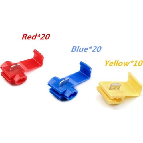 MUFOOR 50PCS Scotch Lock Wire Connectors Electrical Cable Quick Splice Terminals Crimp Connector 22-10AWG