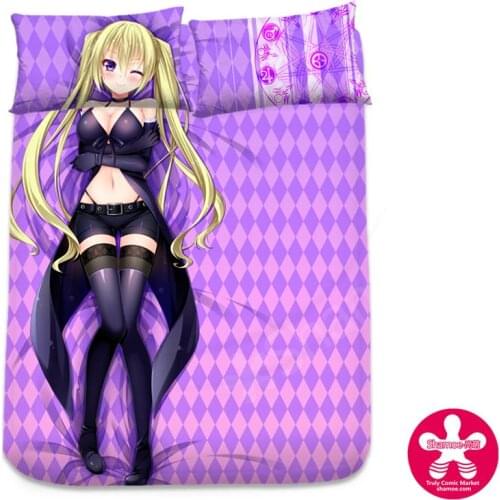 Anime Cartoon Trinity Seven Milk Silk Mattress Cover Fitted Sheet Fitted cover bedspread counterpane