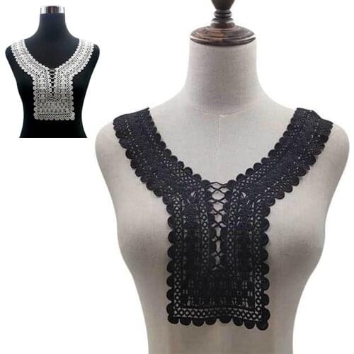 Dress Applique Lace Fabric Collarband Embroidered Neckline for DIY Costume Decor Accessories Solid Fake Collar Sewing Supplies