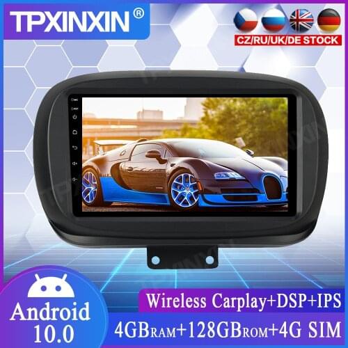4G+128G Android 10.0 For Fiat 500X 2016-2019 Car Radio GPS Navigation Multimedia Player Radio Tape Auto Stereo Headunit Carplay