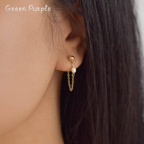 Green Purple Piercing Earrings
