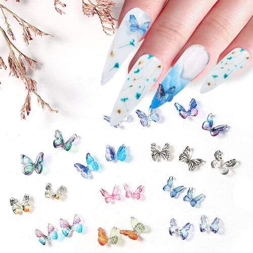Hot Sale 2Pcs 3D Nail Art Butterfly Rhinestones Stickers Glitters Manicure Art Tools DIY Decorations Nails Manicure Nail Jewelry