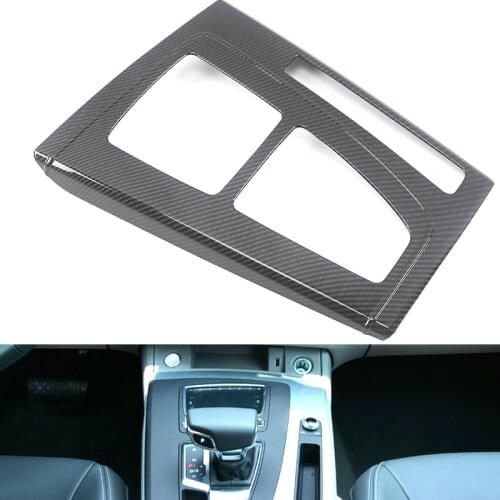 Carbon Look Chrome For Audi Q5 FY 2018 2019 Interior Gear Shifter Panel Media Control Stickers decoration