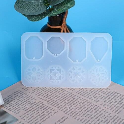 M2EA Window Grilles Necklace Epoxy Resin Mold Jewelry Pendant Casting Silicone Mould