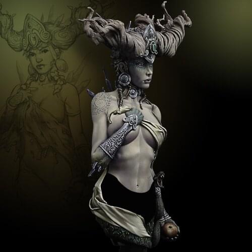 1/10 Resin Bust Character Bust Model Female Science Fiction Theme Earth Element GK White Model Figure X364