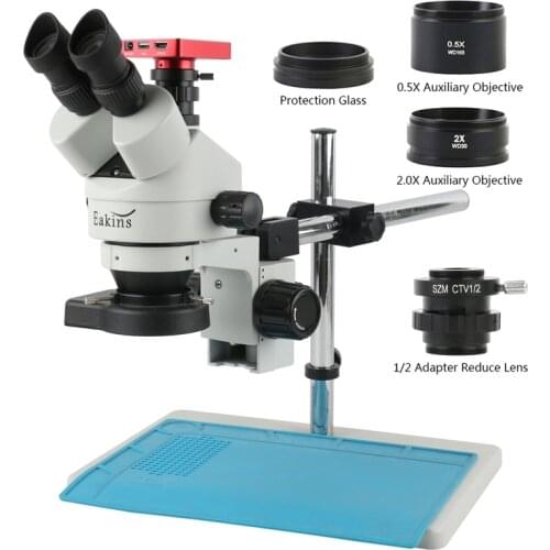 3.5X-90X Simul-Focal Stereo Microscope + 1080P HDMI USB 37MP Video Microscope Camera +0.5X 2.0XObjective Lens For PCB Soldering