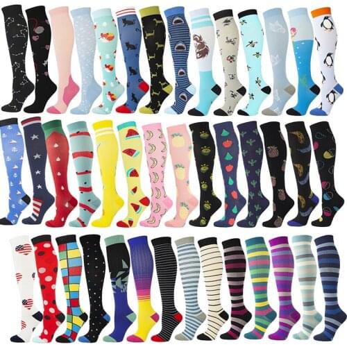 3 Pairs Compression Socks Knee High Men Sports Socks 30mmHg Edema Diabetes Varicose Veins Running Women Marathon Stocking