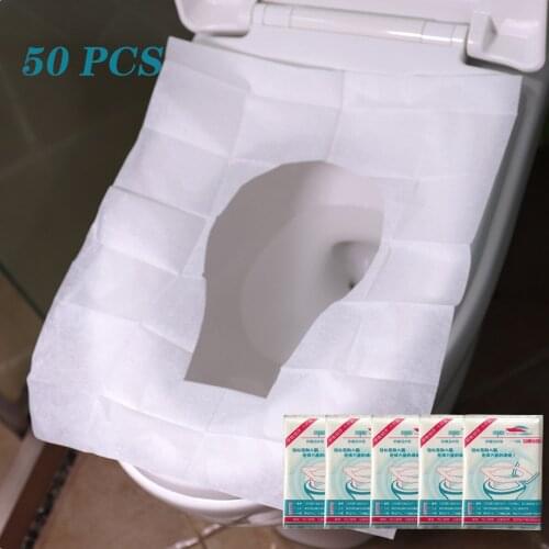 50Pcs/Pack Disposable Toilet Seat Paper Covers Mat Pad For Travel Camping Bathroom Sanitary Travel Biodegradable Hygienic