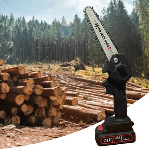 Mini Chainsaw 24V 550W Portable Electric Cordless Chain Saw Tool 6 Inch 1 Battery And One Charge Handed Wood Cutters Lithium New