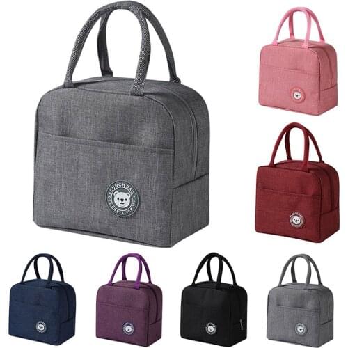 Portable Lunch Bag Thermal Insulated Lunch Box Tote Cooler Bag Bento Pouch Lunch Container Food Storage Bags Handbag