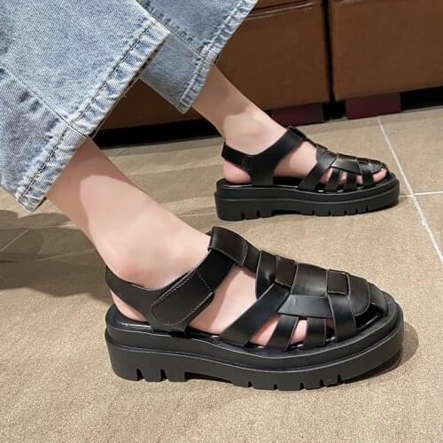All-Match Baotou Sandals Summer New Hollow Breathable Thick-Soled Increased Leisure Ladies Sandals