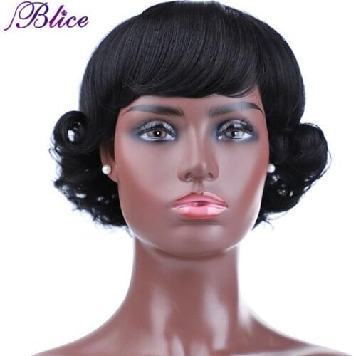 Blice Synthetic Short Curly Wig 6624 High Temperature Heat Resistant Wig For African American Russian Women