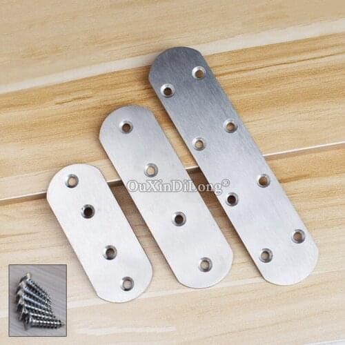High Quality 10PCS Stainless Steel Flat Straight Corner Braces Thicker 3mm Frame Support Brackets Furniture Connecting Fittings