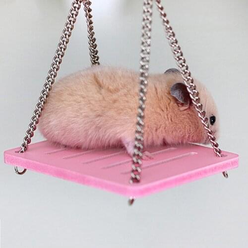 High Quality Hamster Toys Swing Hanging Gadget Wooden Cage Accessories Supplies Amuse Mouse Wooden Hamster Swing Toy