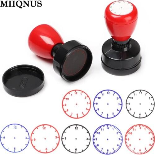 1PC Learning Recognition Teacher Teaching Seal Clock Dial Stamps Primary School Seal Kids Children Toys 30mm In Diameter
