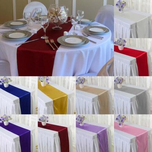 1 Pcs/pack 20 Colors Hotel Satin Tablecloth Table Flag Modern Good Quality Satin Home Party Wedding Table Runner Decor