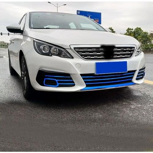 12pcs for Peugeot 308 2018 Front Grille Decoration sticker Fog light frame Decorative strip