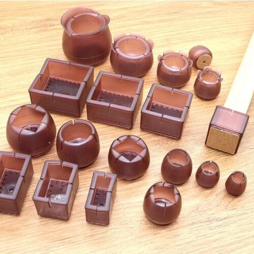 16pcs Table Chair Leg Caps Furniture Silicone Pads Protection Desk Feet Cover Floor Protector Non-slip No Noise Slient Decor