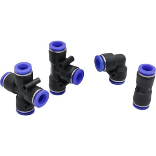 10mm Tee, Cross, Elbow, Straight Slip-Lock Quick Connector Garden Low Pressure Mist Cooling Irrigation Fittings 2 Pcs