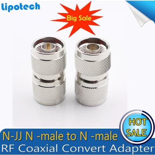 2pcs/lot N type Male plug to Male plug N-JJ RF Coax Adapter Straight Connector