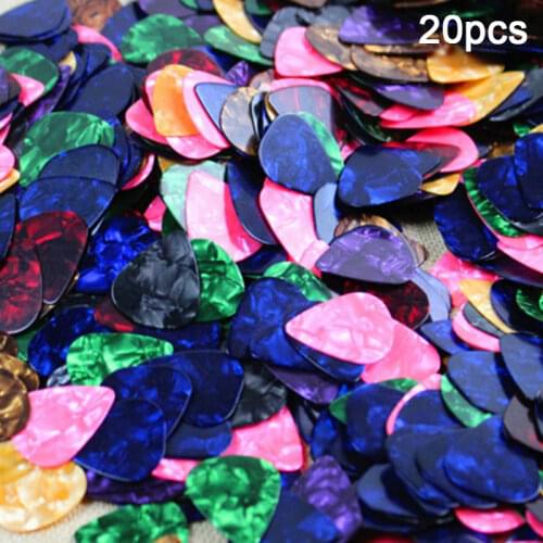 20pcs 0.5/0.75/1/1.2mm Celluloid Thin Guitar Picks Acoustic Picks Plectrum Celluloid Electric Smooth Guitar Pick Accessories