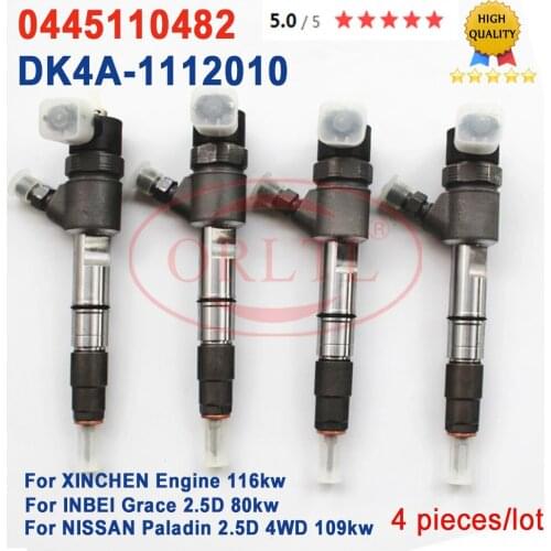 4pcs Genuine Common rail fuel injector 0445110317 0445110482 for Paladin 2.5D DK4A-1112010 ZD25 4CYL-2.5L