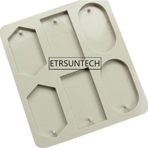 50pcs Silicone Mold 6 Cavity Hexagon Rectangle Shape Pendant Tag Mold with Hole DIY Perfume Incense Clay Resin Soap Mold