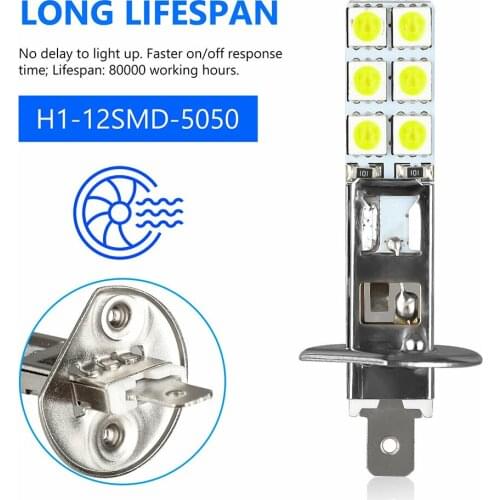 5050 Fog Driving Light Lamp 360° 6000K Super White DC12V-24V H1 LED Headlight Bulbs Parts