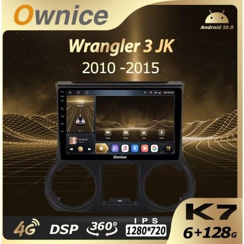 Ownice Android 10.0 K7 Car Auto Radio for Jeep Wrangler 3 JK 2010 - 2017 6G+128G 360 Panorama 5G Wifi 4G LTE Atmosphere Lamp