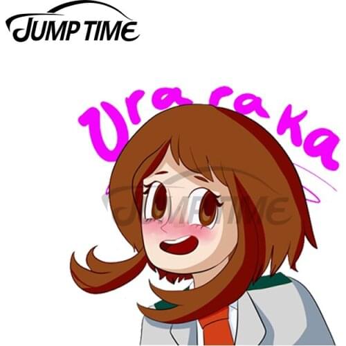 Jump Time 13 x 12cm For Boku No Hero Academia Uraraka Car Stickers Personality Creative Custom Printing Fashion Anime SUV Decal
